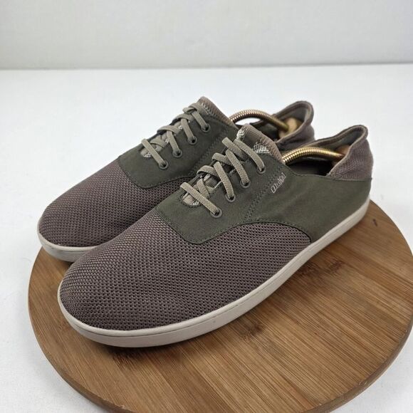 OluKai Shoes Mens Size 11 Olive Brown Nohea Moku Lightweight Mesh Casual Sneaker - Picture 2 of 16